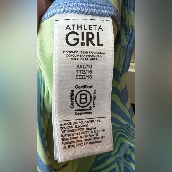 Athleta Girl - NWT - Chit Chat Kick Flare Capri - Blue/Green- L, XL, XXL - Picture 7 of 10